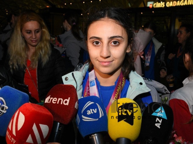 Азербайджанские гимнастки вернулись из Франции с медалями  Азербайджан Баку 10 апреля 2023